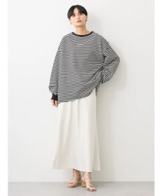 AMERICAN HOLIC 刺繍ロゴミニ裏毛ボートネックチュニック