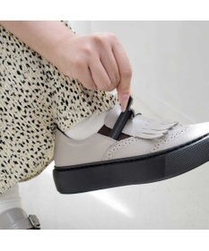 Pointer 日本製 本革フリンジ付き厚底ローファー