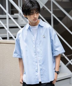 WEGO 【シワになりにくい】イージーケアオックスフォードワンポイントシャツ（S）