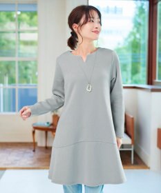 Tiaclasse L 【洗える】裏起毛フレアワンピチュニック