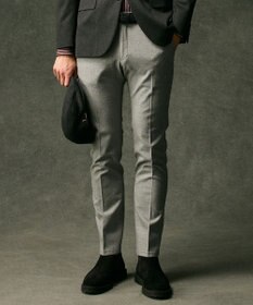 JOSEPH ABBOUD 【ウエストも伸びる!オーガニックコットン使用】ムリネへリンボンストレッチ パンツ ライトグレー系