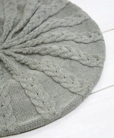 石田製帽 オーガニックコットン アラン編みベレー