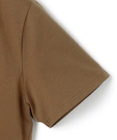 BEIGE， 【洗える】STOCK / オーガニックコットン半袖Vスリットトップス