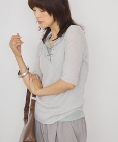 AMERICAN HOLIC 【2点セット】シアーリブヘンリーネックニット＋タンクトップ