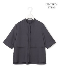 ICB L 【WEB限定・接触冷感・速乾・洗える】シルキーツイル 半袖クロップドシャツ