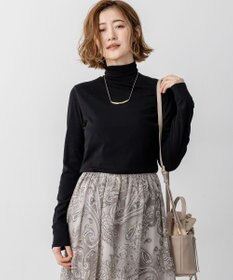 23区 S 【SLOW/一部店舗限定】シアーフライス タートルネック カットソー ブラック系