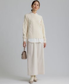 組曲 T/Rツイルストレッチ ワイドパンツ