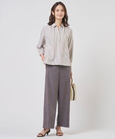 J.PRESS LADIES リネンバイオシャンブレー ワイド パンツ