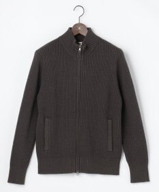 JOSEPH ABBOUD 【3シーズン活躍する綿ブレンド】コットンアクリルバルキー ジップニット ブルゾン