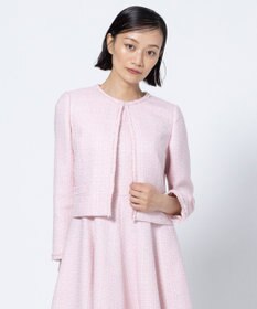 TOCCA CRYSTAL TWEED ジャケット ピンク系5