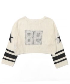 WEGO ナンバリングメッシュショートニット