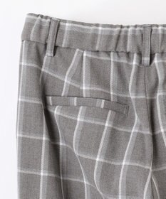 ANY 【洗濯機可/ストレッチ/ウエストゴム/裏起毛】マルチファンクションストレッチチェックテーパードパンツ