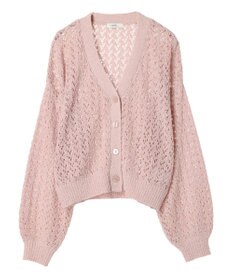 earth music&ecology ファンシーヤーンすかしニットカーディガン