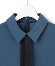 ICB マラボーテＷジョーゼット ボウタイ付きシャツカラートップス