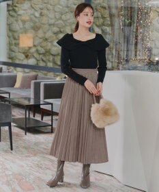 Tiaclasse 【新色追加】スエードポンチプリーツスカート