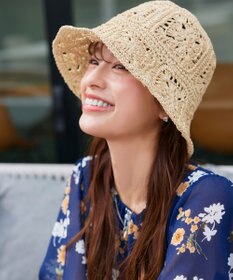 Tiaclasse クロシェ柄編みバケットハット