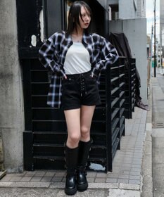 WEGO レースアップデニムショートパンツ