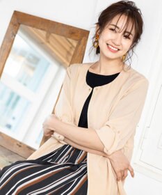 Tiaclasse L 【洗える】シルエットの変化を楽しめる麻調ドロストジャケット