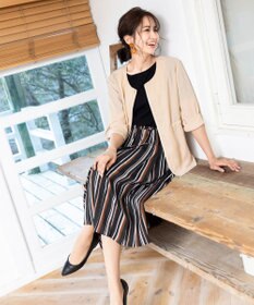 Tiaclasse L 【洗える】シルエットの変化を楽しめる麻調ドロストジャケット