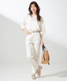 ANY SIS S 【撥水・汗ジミ防止・UVケア・洗える】スーピマスムース クロップド Tシャツ