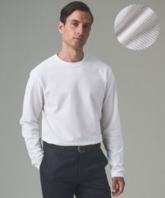 GOTAIRIKU ジャケットのインナーに最適【WEB&一部店舗限定】キレイ目 鹿の子 ビズ長袖Tシャツ