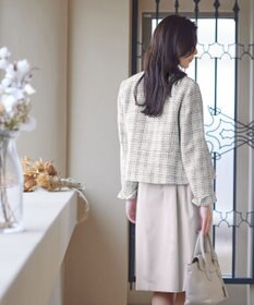 Tiaclasse L 【洗える】ラメチェックツイードジャケット