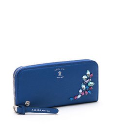 A.D.M.J. 【牛革】モーツァルト クリスタルソーイング ラウンドウォレット