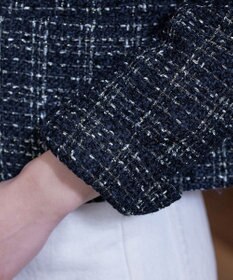 Tiaclasse L 【洗える】ラメチェックツイードジャケット