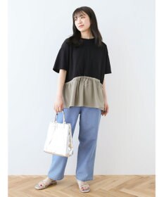 Green Parks インド綿 デニムストレートパンツ