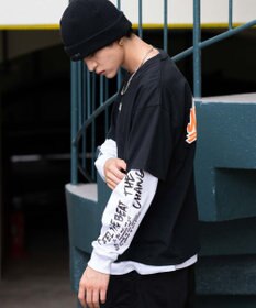 WEGO 【2点セット】アクセ付きアンサンブルグラフィックT（長袖）