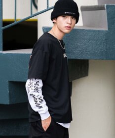 WEGO 【2点セット】アクセ付きアンサンブルグラフィックT（長袖）