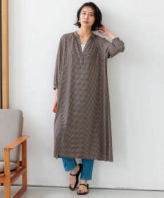 23区 【洗える】スクエアチェーンプリント ワンピース