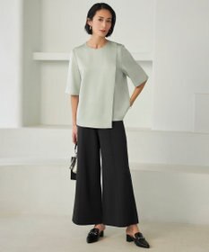 ICB L 【洗える】ハイゲージスムース ワイドパンツ