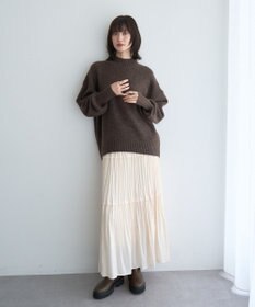 YECCA VECCA ランダムプリーツサテンマーメイドスカート