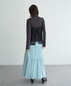 YECCA VECCA ランダムプリーツサテンマーメイドスカート