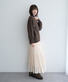 YECCA VECCA ランダムプリーツサテンマーメイドスカート