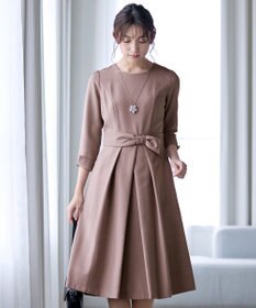 Tiaclasse 【セレモニー・新色追加・洗える】アシメリボンベルトフレアワンピース