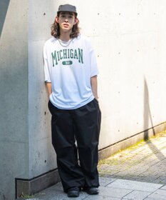 WEGO 【ユニセックス着用ITEM/2点セットネックレス付き/MLサイズ展開】アクセ付きラインリブメッシュプルオーバー