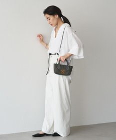 russet 《モノグラム刺繍》コーデュラナイロン2WAYミニショルダーバッグ（CE-1778）