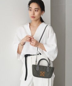 russet 《モノグラム刺繍》コーデュラナイロン2WAYミニショルダーバッグ（CE-1778）