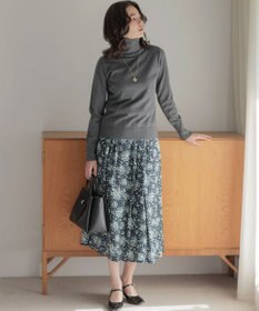 組曲 モザイクフラワープリント スカート