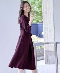 Tiaclasse 【セレモニー・新色追加・洗える】アシメリボンベルトフレアワンピース