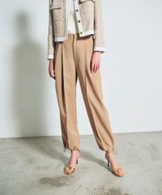 GRACE CONTINENTAL ストレッチスラブタックパンツ