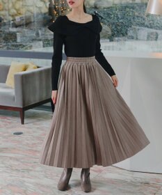 Tiaclasse 【新色追加】スエードポンチプリーツスカート