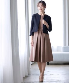 Tiaclasse 【セレモニー・新色追加・洗える】アシメリボンベルトフレアワンピース