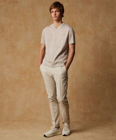 JOSEPH ABBOUD 【リネン素材/吸水速乾/日本素材】リネンハニカム Vネック Tシャツ