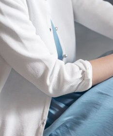 Tiaclasse L 【洗える】ミラノリブ編みが大人上品なリボンニットカーディガン