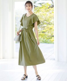 Tiaclasse L 【洗える】ストレスフリーで着用できるカットソーフレアワンピース