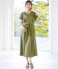 Tiaclasse L 【洗える】ストレスフリーで着用できるカットソーフレアワンピース