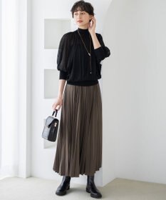 23区 【洗える】シアーギャザー ハイネック ニット